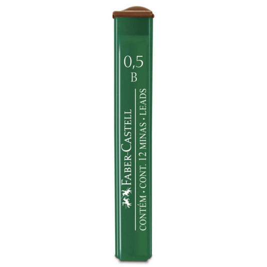 Astucci 12 mine B Faber-Castell Poly 0,5 mm - scatola 12 astucci 521501