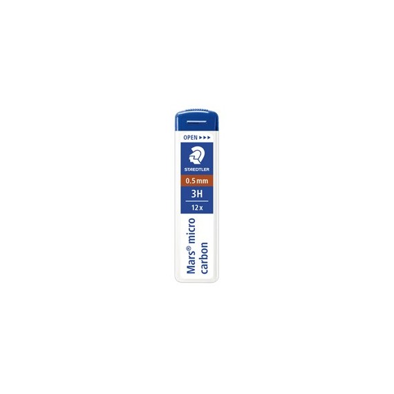 Astuccio 12 Mine Mars Micro - mina 0,5mm - gradazione 3H - Staedtler - conf. 12 astucci