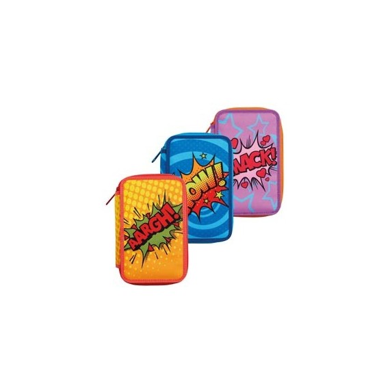 Astuccio 3 zip - 13 x 20 x 7,5 cm - colori e fantasie assortiti - Carioca