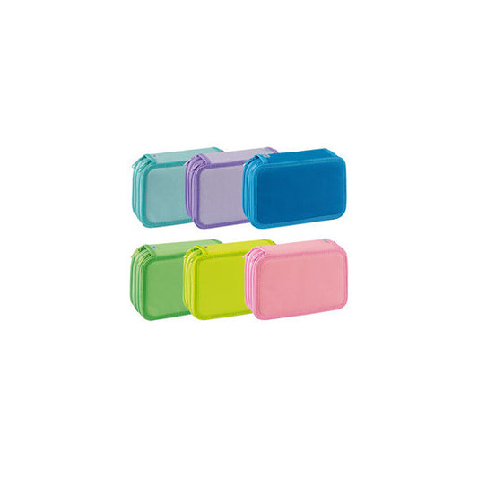 Astuccio 3 Zip Neon & Pastel - 13 x 20 x 7,5 cm - colori assortiti - Favorit