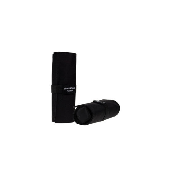 Astuccio arrotolabile Roller - con astuccio zip interno - 24 scomparti - 7,5 x 21,5 cm - tessuto - nero - Koh-I-Noor