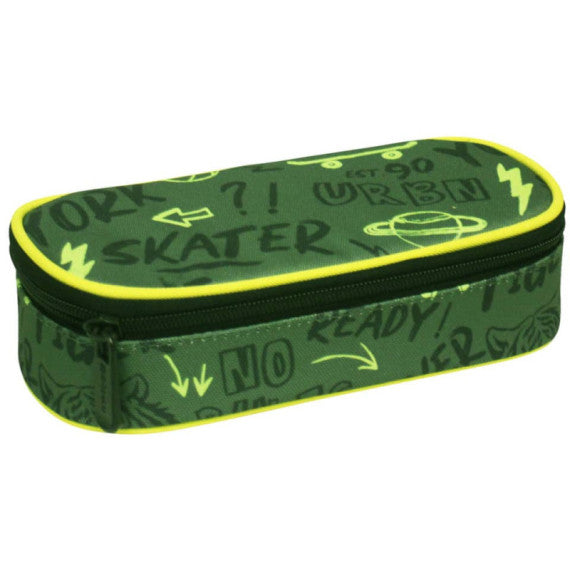 Astuccio con cerniera piccolo Donau 21x5,5x10,5 cm motivo New York verde 322131085