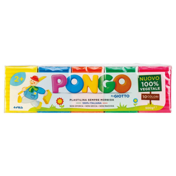 Astuccio da 10 panetti di plastilina vegetale 500 g Pongo colori assortiti F605000