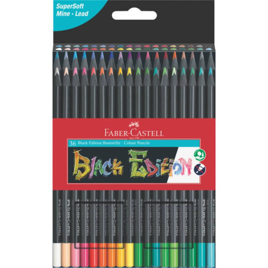 Astuccio Faber-Castell matite colorate Black Edition - colori assortiti - conf. 36 pezzi - 116436