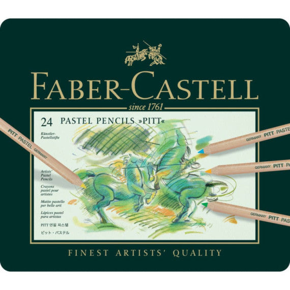 Astuccio in metallo matite Faber-Castell Pitt Pastel conf. 24 colori assortiti - 112124