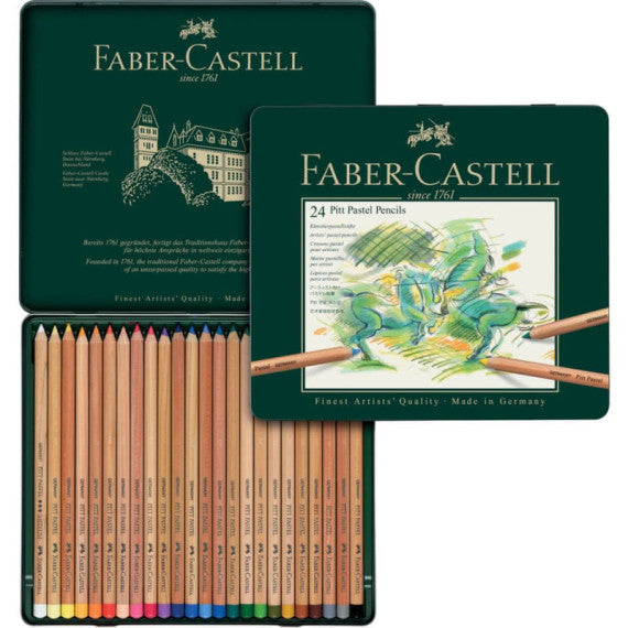 Astuccio in metallo matite Faber-Castell Pitt Pastel conf. 24 colori assortiti - 112124