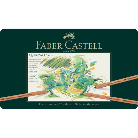 Astuccio in metallo matite Faber-Castell Pitt Pastel conf. 36 colori assortiti - 112136