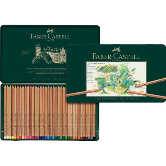 Astuccio in metallo matite Faber-Castell Pitt Pastel conf. 36 colori assortiti - 112136