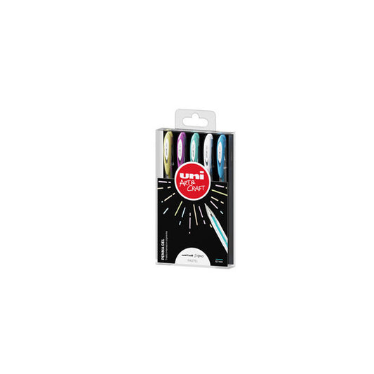 Astuccio penna sfera gel gel UNI-BALL SIGNO - punta 0,7 mm - blu - Uni Mitsubishi - astuccio 5 pezzi
