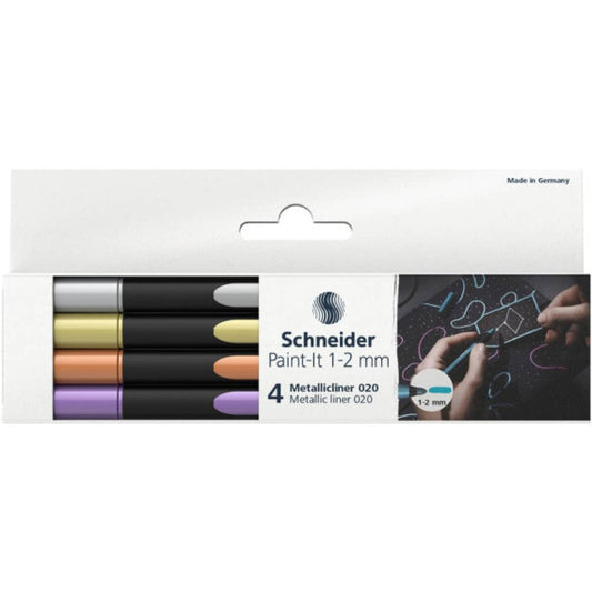 Astuccio pennarelli Metallic Liner - Schneider assortiti conf. 4 pezzi  P700295