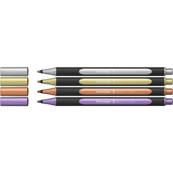 Astuccio pennarelli Metallic Liner - Schneider assortiti conf. 4 pezzi  P700295