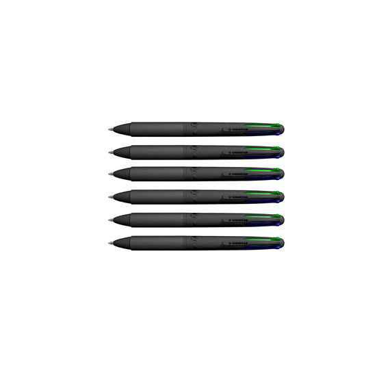 Astuccio penne a sfera All Black - punta 1,00 mm - 4 colori  - Osama - conf. 6 pezzi