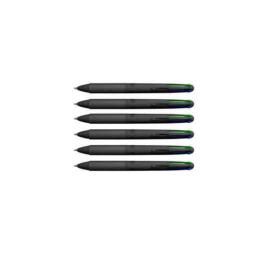 Astuccio penne a sfera All Black - punta 1,00 mm - 4 colori  - Osama - conf. 6 pezzi
