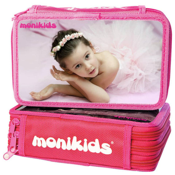 Astuccio scuola Nikoffice Monikids 3 zip bambina - 32NIK096/GIRLS