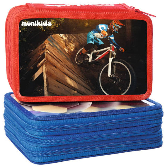 Astuccio scuola Nikoffice Monikids 3 zip bambino - 32NIK096/BOYS