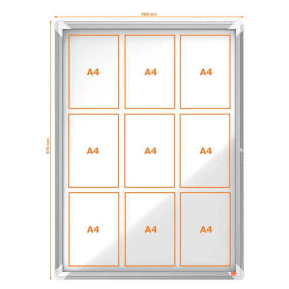 Bacheca magnetica Nobo con serratura Premium Plus 9xA4 1902560