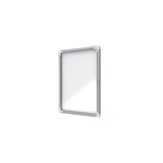 Bacheca per esterni - fondo magnetico bianco - 4 fogli A4 - verticale - Nobo