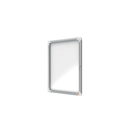 Bacheca per esterni - fondo magnetico bianco - 4 fogli A4 - verticale - Nobo