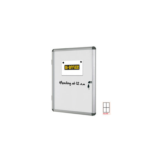 Bacheca per interni - fondo bianco magnetico - 4 fogli A4 - verticale - Bi-Office