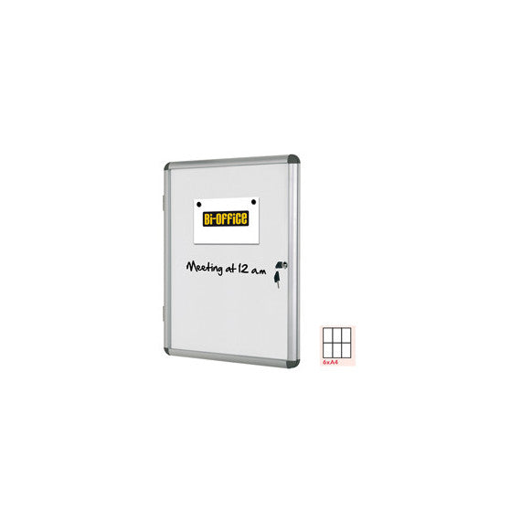 Bacheca per interni - fondo bianco magnetico - 6 fogli A4 - orizzontale - Bi-Office