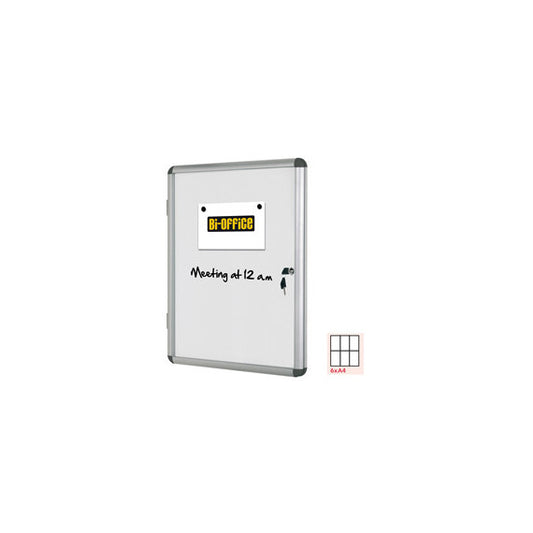 Bacheca per interni - fondo bianco magnetico - 6 fogli A4 - orizzontale - Bi-Office