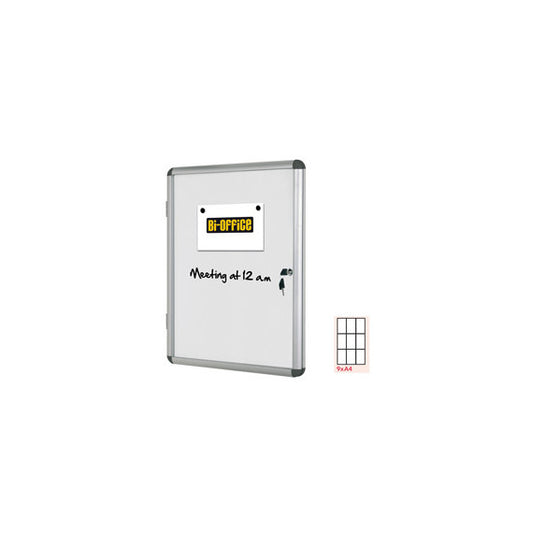 Bacheca per interni - fondo bianco magnetico - 9 fogli A4 - verticale - Bi-Office
