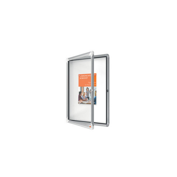 Bacheca per interni - fondo magnetico bianco - 4 fogli A4 - verticale - Nobo