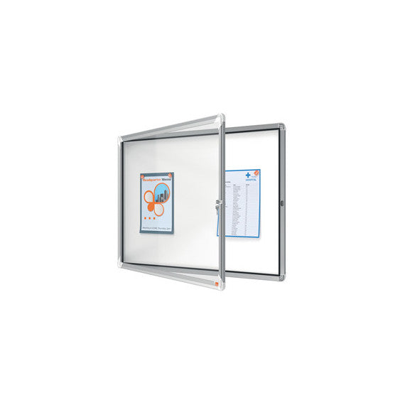 Bacheca per interni - fondo magnetico bianco - 8 fogli A4 - orizzontale - Nobo