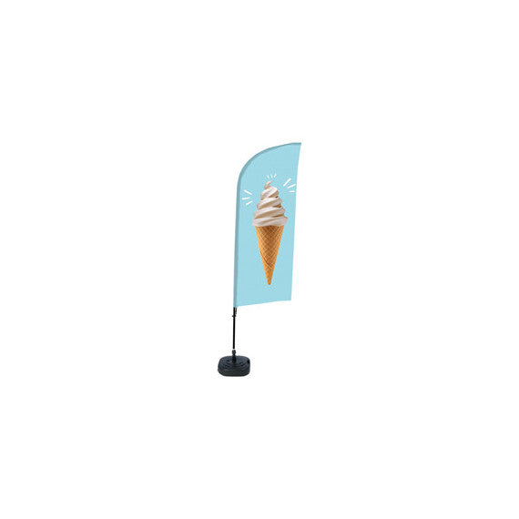 Bandiera a vela GELATO - con base riempibile - 89 x 240 cm - Studio T