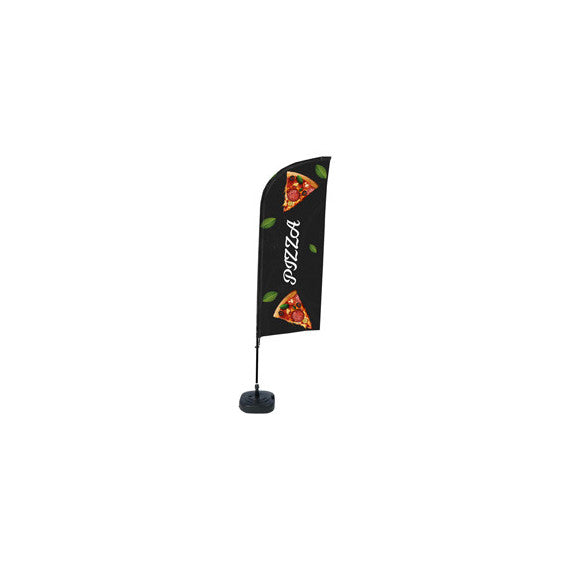 Bandiera a vela PIZZA - con base riempibile - 89 x 240 cm - Studio T