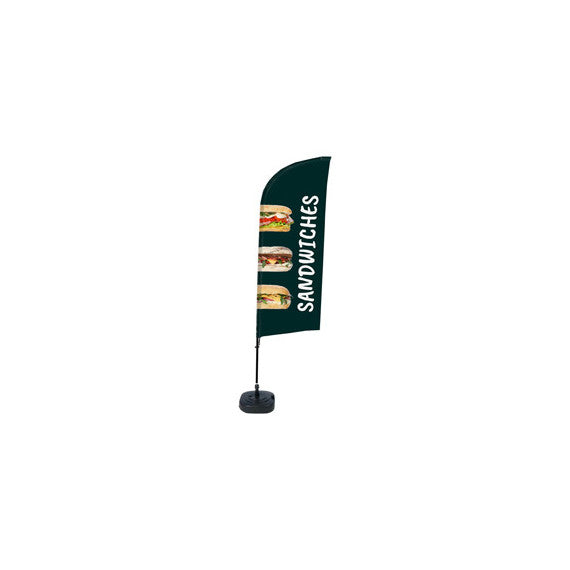 Bandiera a vela SANDWICH - con base riempibile - 89 x 240 cm - Studio T