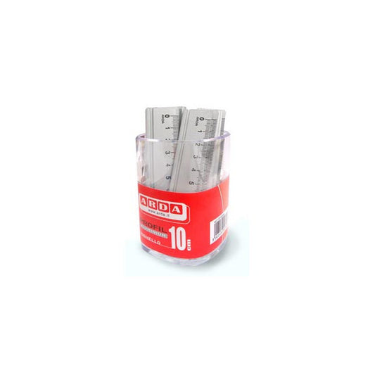 Barattolo 15 righelli - 10cm - alluminio - Arda