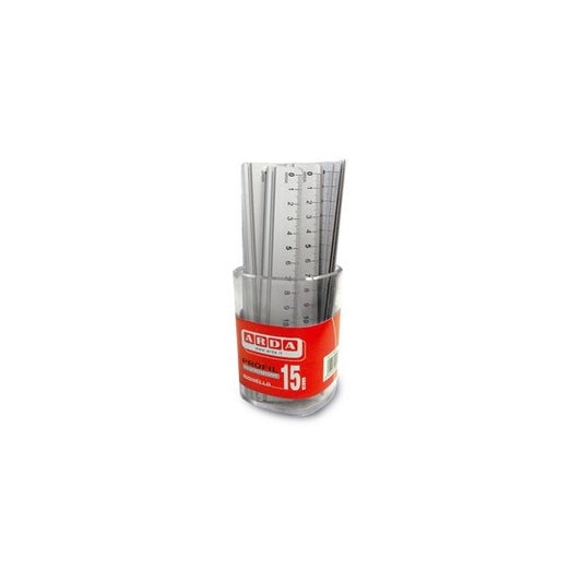 Barattolo 15 righelli - 15cm - alluminio - Arda