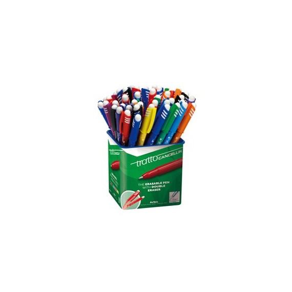 Barattolo Penna a sfera cancellabile Cancellik - punta 1,0mm - colori assortiti  - Tratto - conf. 50 pezzi