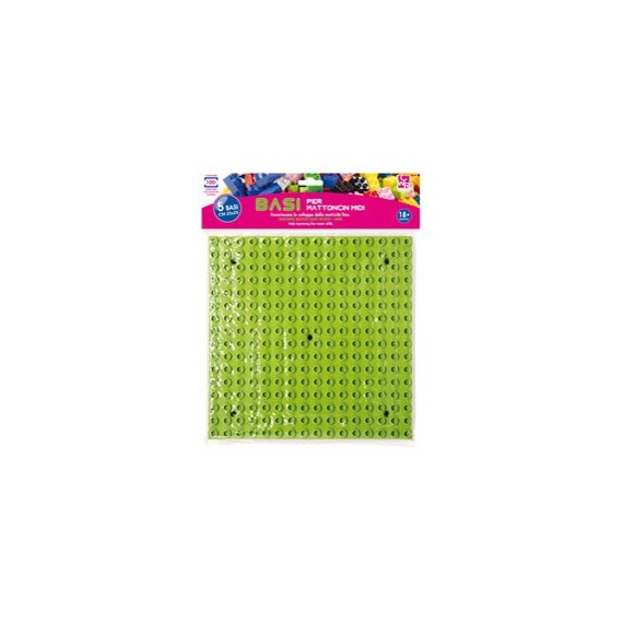 Base costruzioni Midi - in ABS - 25 x 25 cm - colori assortiti - CWR - conf. 5 pezzi