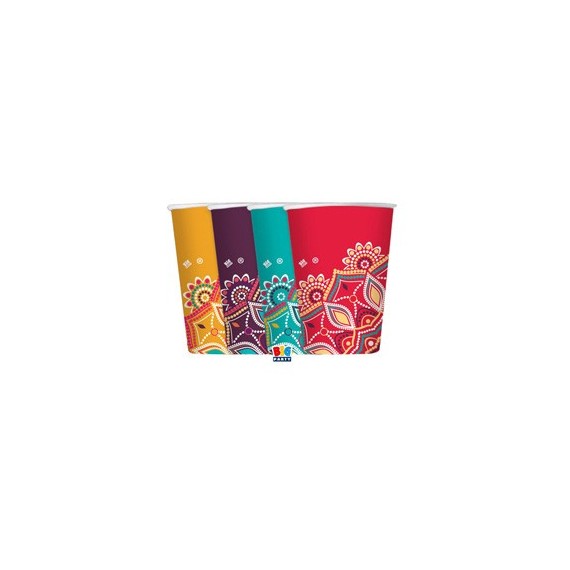 Bicchiere Mandala - 200 ml - carta - Big Party - conf. 8 pezzi