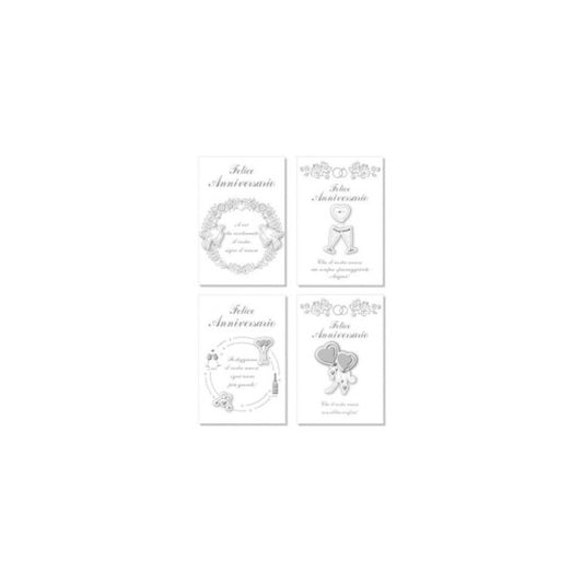 Biglietti anniversario Saemec conf. 12 pz Graphic 3D SC70976