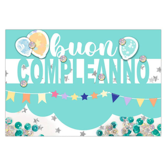 Biglietti augurali Biembi Compleanno 12x18 cm conf. 8 pezzi assortiti - happy days - BXBDKTC09