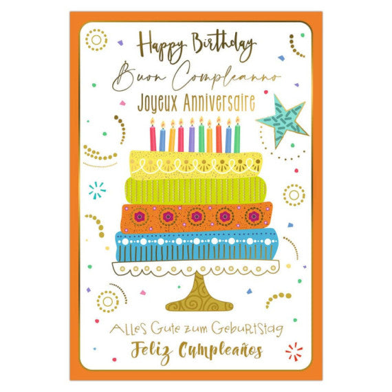 Biglietti augurali Biembi Compleanno 12x18 cm conf. 8 pezzi assortiti - multilingua - BXBDKTC08