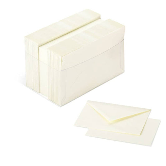 Biglietti augurali con busta Burano 9x14 cm in conf. 100 avorio - A57Q174