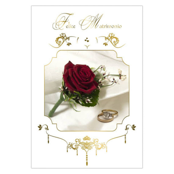 Biglietti augurali con portasoldi Matrimonio Biembi 12x18 cm fustellati oro conf. 6 pezzi assortiti - BXBDKTC05