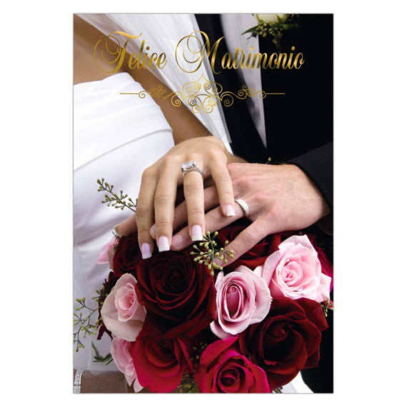 Biglietti augurali con portasoldi Matrimonio Biembi 12x18 cm fustellati oro conf. 6 pezzi assortiti - BXBDKTC05