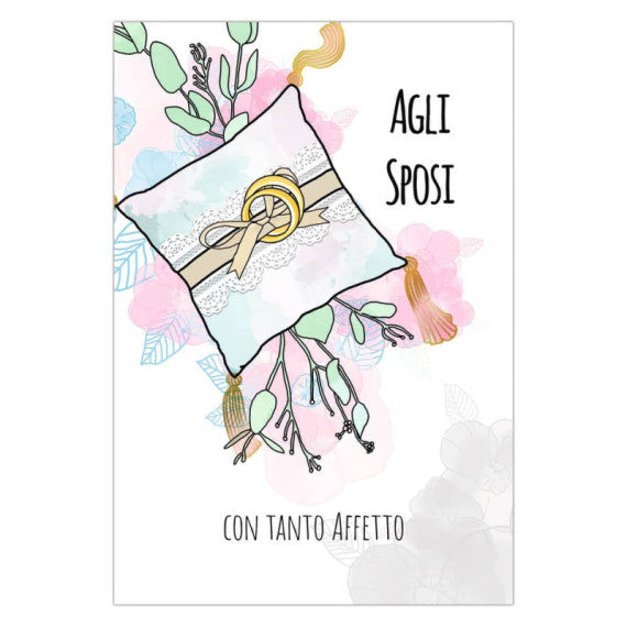 Biglietti augurali Matrimonio Biembi 12x18 cm fustellati oro conf. 4 pezzi assortiti - BXBDKTC04