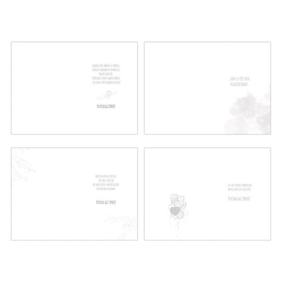 Biglietti augurali Matrimonio Biembi 12x18 cm fustellati oro conf. 4 pezzi assortiti - BXBDKTC04