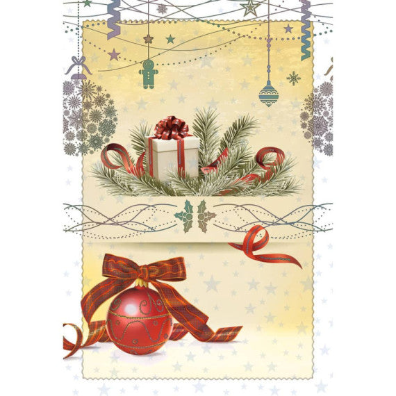 Biglietti augurali Natalizi glitterati 12x18 cm - conf. 6 pz Biembi B2X202C61