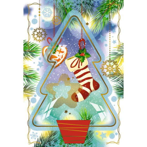 Biglietti augurali Natalizi glitterati Biembi 12x18 cm - conf. 8 pezzi - assortiti - B2X202C63