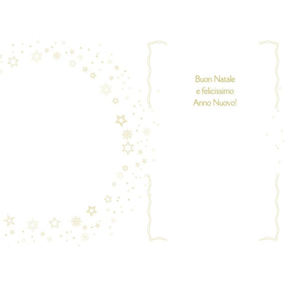 Biglietti augurali Natalizi glitterati Biembi 12x18 cm - conf. 8 pezzi - assortiti - B2X202C63