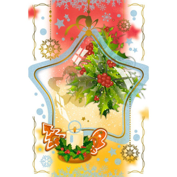 Biglietti augurali Natalizi glitterati Biembi 12x18 cm - conf. 8 pezzi - assortiti - B2X202C63