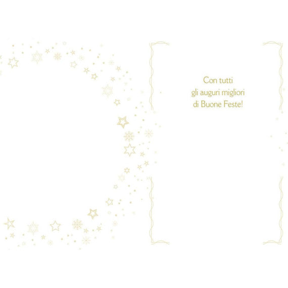 Biglietti augurali Natalizi glitterati Biembi 12x18 cm - conf. 8 pezzi - assortiti - B2X202C63