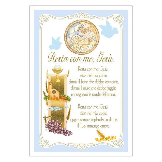 Biglietti augurali Prima Comunione Biembi 12x18 cm conf. da 6 pezzi assortiti - Comunione con portasoldi -
